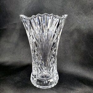 Vintage Mikasa Accent Crystal Bud Vase QQ251/613 Scalloped Fans Arches 4.75"